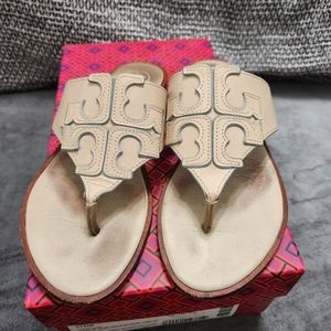 Tory Burch Jamie Full Logo Thong Sandals, Size 7